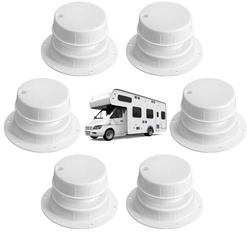 Barydat Lot de 6 bouchons d'aération de rechange pour tuyau de 3,5 à 7,5 cm, pour remorque, camping-car, camping-car