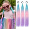 PORSMEER 3 Stück Lang Blau/Rosa/Violett Haar Lametta zopf extension mädchen und Frauen,60 cm Glattes Pferdeschwanz Haarteil Synthetik Haarverlängerung Zopf