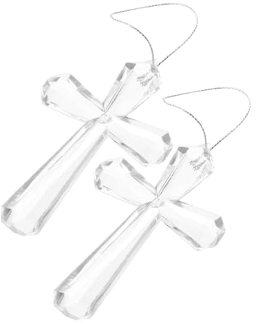 CORHAD 2 Stück Transparente Kreuz Ostern Partygeschenke Osterzubehör Osterornament Acryl Ornament Kreuz Hängeornament Klare Hängende Verzierung Party Dekoration Osteranhänger