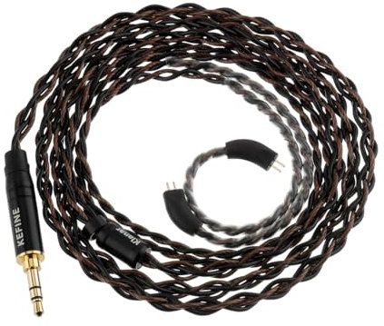 syeindunce Kefine 4 Core Earphone Cable, OFC Silver Plated Copper Litz IEM Cable, Dual Wire Cable Design, Compatible with 0.78mm 2-Pin IEMs (3.5mm)