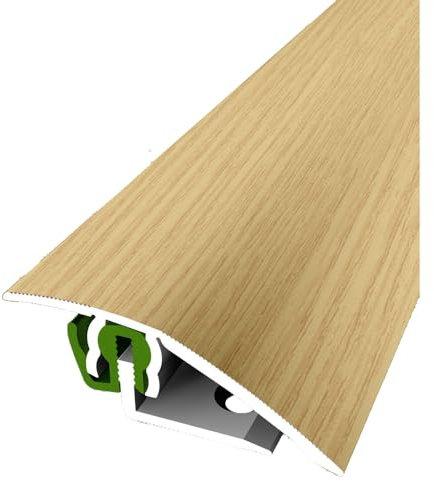 PROVISTON | Übergangsprofil | Parkettprofil | Breite: 51 mm | Höhenausgleich: 3-23 mm | Länge: 900 mm | Aluminiumprofil | Eiche hell | 1 Stück