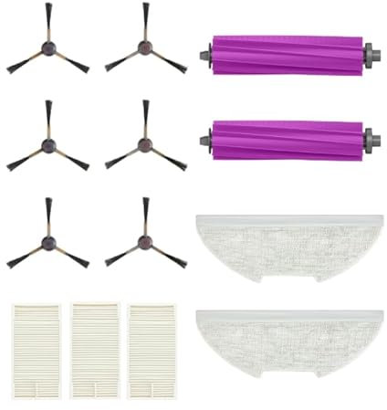 Kit de accesorios para el robot aspirador Eureka E20 Plus, incluye 6 cepillos laterales, 2 cepillos de rodillo de goma, 3 filtros HEPA, 2 paños
