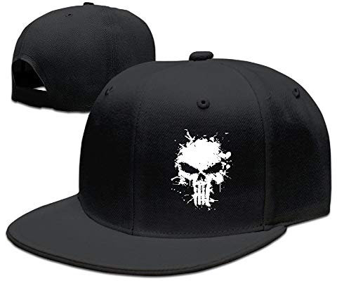 Punisher Skull Unisex Fashion Cool Adjustable Snapback Baseball Cap Hat One Size Black