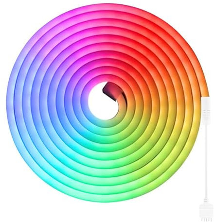 JANDEI – Flexibler LED-Neonlichtstreifen 12 V, 5 m, 6 x 12 mm, 108 LEDs/Meter. Farbe: RGB-Mehrfarbig. Alle 3,2 cm schneidbar. Dekoration für Innen- und Außenbereiche, Zuhause, Geschäft, Ordner …