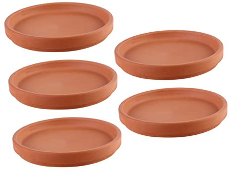 MERRYHAPY Ensemble De Soucoupes en Terre Cuite Assiettes pour Pots De Fleurs Et Plateaux pour Plantes