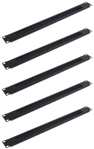 Decqerbe 5Pcs 1U 19Inch Rack Mount Blanking Plate Rack Mounting Blank Network Brush Panel Server Cabinet Cable Management