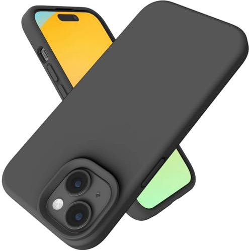 Andwing For iPhone 15 Case,Liquid Silicone Case For iPhone 15 Phone case Soft Phone Case Shockproof Cover Anti-Fingerprint Anti-Slip,For iPhone 15 6.1 Black