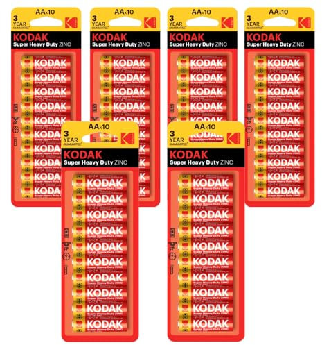 AA Batteries, KODA'K AA Batteries 60 Pack - Heavy Duty Zinc disposable batteries Double A 1.5v For Low drain devices | toys | fairy lights | household remotes applications | Flashlights | Clocks |