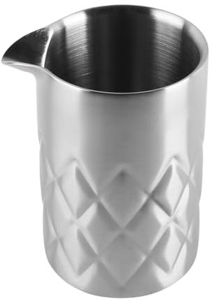 VOANZO Vaso Mezclador de cóctel de 540 ml, de Acero Inoxidable 304, para agitar Martini, de Vidrio sin Costuras con Fondo con Peso, Vaso Mezclador para camareros