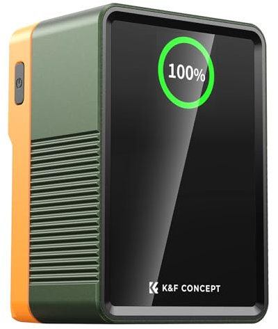 K&F Concept KF-V99 Pro Mini Vmount Akku 99Wh 6700mAh 14.8V;Unterstützt 100W Bi-Directional PD USB-C mit TFT Farbbildschirm, D-TAP, Type-A, DC, USB-A, Type-C Ports für Kameras, Monitore