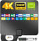 Antenna TV Interna Digitale Terrestre, Supporto DVB-T/T2/VHF/UHF, Antenne da Interno Amplificata Potente per Smart TV 4K, Canali Rai/Mediaset, con Design Sottile, Cavo 5m e Connettore F Maschio - Nero