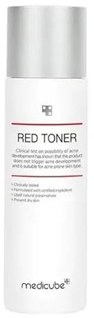 MEDICUBE Red Toner 2.0 Koreanisches Gesichtswasser mit Niacinamid, BHA Salicylsäure, Centella Asiatica und Teebaum, für Fett, Poren und Textur, 100 ml