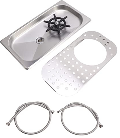 Tnfeeon Staff Rinser Cup Washing Machine High -Pressure Laundering with Drain Drain -drip Shell Hose, 304 Stainless Steel jug Rinser (Stainless Steel Color A)