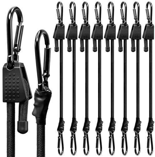 Verstellbar Spanngummi mit Karabiner,Gepäckspanner schwarz 8er Set,30/60/100cm Expander mit Karabiner,Latex Extra Stark Gummispanner Gummibänder für Sonnensegel,Auto und Outdoor-Aktivitäten (100cm)