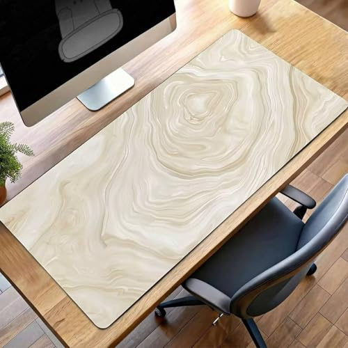 Alfombrilla de Ratón Gaming Veta De La Madera, Alfombrilla Ratón XXL 160 x 80cm Amarillo Mouse Pad con Bordes Cosidos, Impermeable Base de Antideslizante Caucho Tapete Rato para Oficina PjY11858 N-4