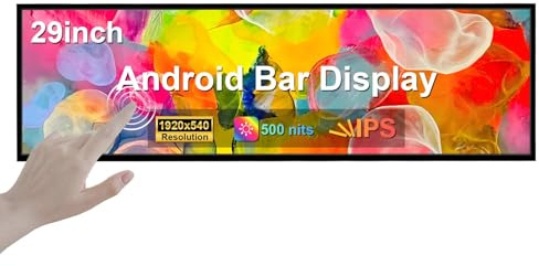 VSDISPLAY Monitor LCD da 29 pollici, Multi-touch a 10 punti,Schermo diviso | 1920x540 esposizione del contrassegno digitale , pubblicità e schermi di informazione,con Android 10