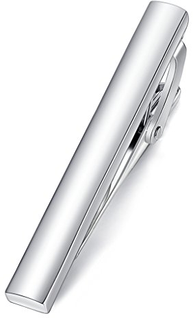 Honey Bear Pinces à Cravate Homme/Garçons Slim Skinny,4cm,Acier inoxydable Pour Chemise le cadeau de mariage affaires (Argent brillant)