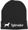 siviwonder Beanie strickmütze mit Hunderasse Stickerei - Labrador Jadghund Retriever Jäger Wasser mit Motiv Labby - Stickerei Hund Winter Mütze warm für gassi Spaziergang schwarz-weiß