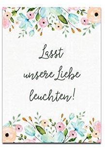 50 Knicklichtschilder Hochzeit Schilder für Knicklichter Lass unsere Liebe leuchten (Weiße Hochzeit)