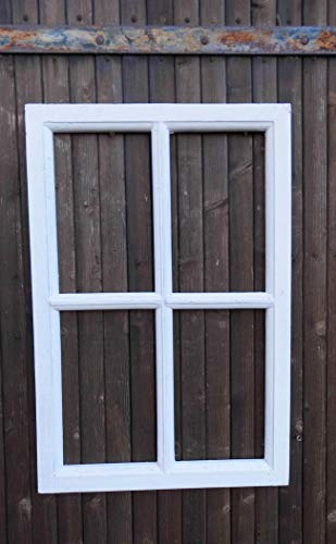 Fenster Sprossenfenster Bilderrahmen Wanddekoration Holz weiss 60 x 40