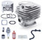 Adefol Kolben und Zylinder Kit für STIHL 028 028AV 028WB Motorsäge, 46mm Kolben + Zylinder + Luftfilter + Zündkerze Kettensäge Zubehör 028 AV Super Ersatzteile 14 in 1