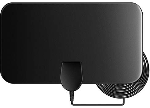 Indoor TV Aerial, 50 Miles Digital HDTV Antenna Freeview 4K 1080P HD FM VHF UHF Window Aerial for Local Channels Support ALL Television-13ft Coax Cable