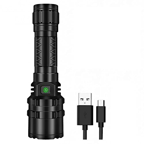 Alonefire G200 Lampe de Poche LED Tactique Ultra Puissante 4000 Lumens élevés XHP50.2 USB Rechargeable 5 modes avec Pile Incluse pour Camping Chasse Sécurité Police Randonné Militaire