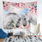 Tbrand Pferd Wandteppich Paar Weiß Galoppierendes Pferd Wandbehang für Kinder Kirschblüten Gedrucktes Tapisserie 130x150cm Wildtierzweige Wandtuch Raumdekoration