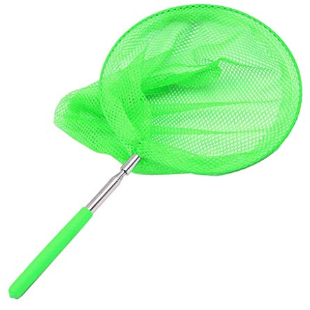 34” Kids Extendable Fishing Mesh Net - Butterfly, Bug, Insect, Fish, Crab Catcher with Telescopic Handle, Garden Pond Toy, Ideal present for Children Extendable from 37cm to 86cm (Fishing Net, Green)
