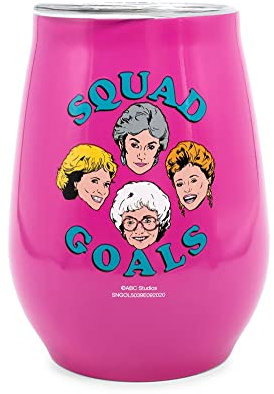Silver Buffalo The Golden Girls Squad Goals 10-Ounce Stainless Steel Stemless Tumbler w/Lid