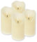 ToCi 4 x LED Kerzen Creme Ø 7,5 x 10 cm – Flammenlose Echtwachskerzen mit Timer & schwarzem Docht - LED-Stumpenkerzen für Advent, Grablicht & Tischdeko - Batteriebetrieben