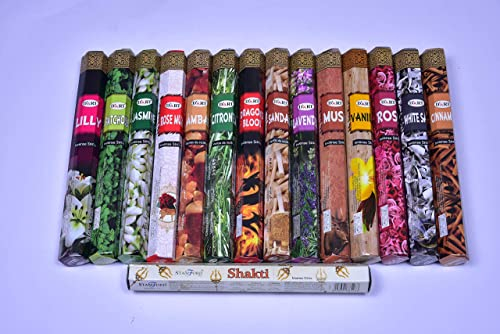 Dart Assorted Hex Incense Sticks Pack Of 15 Incense Sticks for Meditation, Yoga, Relaxation, Healing and Positivity.