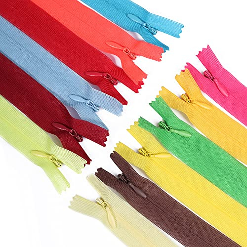 DERSISE 5# Unsichtbarer Reißverschluss 20-Farben-Set (30 cm) zum Nähen von Geldbörsen, Kleidern, Kissen, Handtaschen, Haustierkleidung, anderer Kleidung, Heimwerkerprojekten