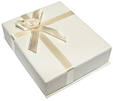 8cm x 6.5cm Cream Box Bracelet Pendant Necklace Cardboard Storage Case Jewellery Presentation Organizer 1 box