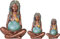 3 Stück Mutter Erde Göttin Statue, Harzfigur Mutter Erde Kunst Statue, Millennial Gaia Statue, Haus und Garten Bronze Dekorative Figur