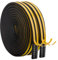 20 m / 66 ft Ruban d'étanchéité pour portes, fenêtres en caoutchouc auto-adhésif en mousse pour isolation phonique Weatherstrip Ruban d'étanchéité autocollant (9 mm x 6 mm/20 m, noir)