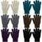 Boyiee 6 Paar Strickhandschuhe Erwachsene Vollfinger Handschuhe für Unisex Damen (Schwarz, Grau, Grün, Lila, Blau, Khaki, M)