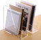 Zeitschriftensammler aus Acryl, Schreibtisch-Organizer, Zeitschriftenständer, transparent, vertikal, 24 cm D x 8 cm B x 26 cm H, 2 Stück