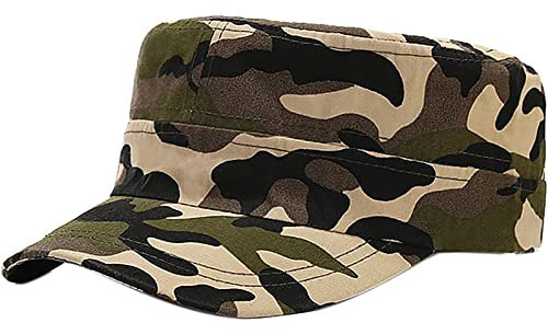 XYIYI Camouflage Unisex Baumwoll Army Cap Baseball Cap Verstellbare Military Flat Kappe Cadet Hat