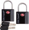 OW-Travel Cadenas clé TSA pour Valise. Cadenas Clef Antivol pour Bagages Casier Rangement Tente Camping. Bagages Cadenas USA. Accessoires de Voyage Avion. Verrou a Cle Valise 2 Noir
