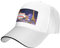 Las Vegas Night City Casual Sandwich Baseball Cap Verstellbar Waschbar Klassisch Gebogene Krempe Baseball Cap für Damen und Herren, Weiß, EinheitsgröÃŸe