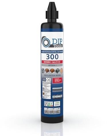 DIP-Tools Extreme I - Mortero de inyección extra fuerte para hormigón agrietado y no agrietado, incluye 2 mezcladores estáticos, mortero de montaje, mortero compuesto para tacos, tacos líquidos,