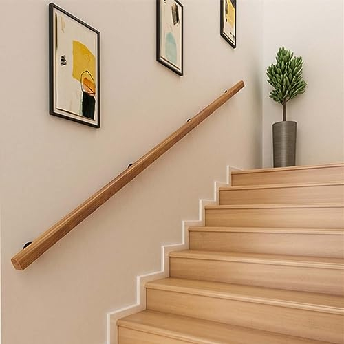 SRHIMEOS Handlauf Treppengeländer Innen und Außen, Rutschfester Handlauf, Wandhandlauf Wandhalterung, HandläUfe füR Treppen Innen Holz, für Treppenhaus,Garten,Hauseingang (600cm)