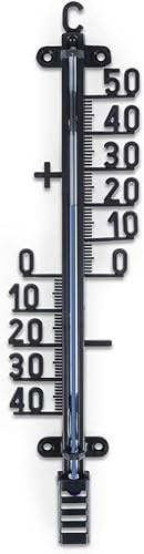 Vilde Außenthermometer Innenthermometer Zimmerthermometer Thermometer | schwarz 25 cm