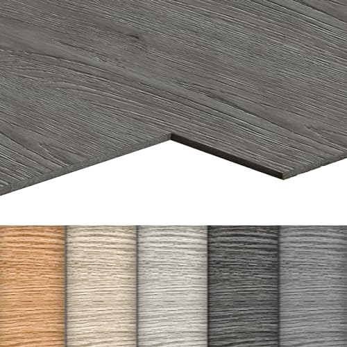 HENGMEI PVC Bodenbelag Selbstklebend, Holzmaserung Dielen, Wasserfest Bodenfliesen, Schneidbar Fliesen, für Schlafzimmer, Küche, Wohnzimmer, 18 Stück, 2.51m², Model B