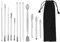 Kit of 12 Stainless Steel Laboratory Spatulas with Long Handle for Experiments and Reagents, Including a Fabric Bag for Easy storage.