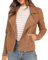 LAZIRO Damen Herbst Und Winter Revers Mode Jacke Feste Farbe Zip Taschen Langarm Kurze Jacke