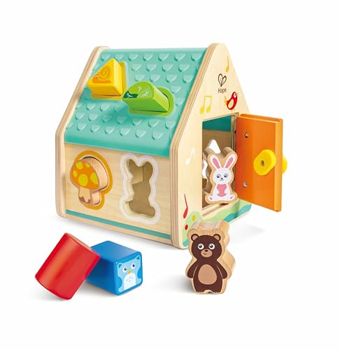 Hape Tierchen-Formsortierer - Lernspielzeug, kreativer Spielspaß für Kinder, Pädagogisches Farb- und Formenspielzeug mit Figuren, zur Föderung der Motorik, für Babys und Kleinkinder ab 24 Monaten