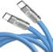 WATCHEM 6ft / 2M USB-C to USB-C Cable - Fast 120W Charging, Durable Liquid Silicone Build, 480Mbps Quick Data Sync - Strong Charging & Data Cable (Blue)