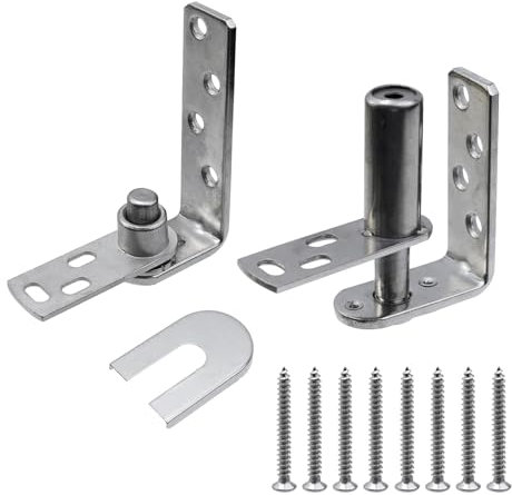 Risbay Cafe Door Hinges,Heavy-Duty Self-Return Swinging Doors Hinge, Saloon Door Hinges-Stainless Steel-Indoor/Outdoor Use